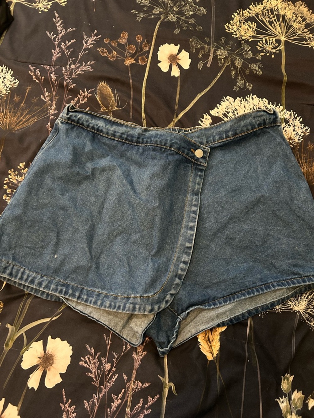 Blue Denim Wrap Skort